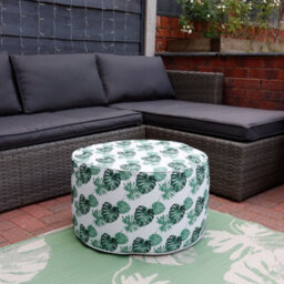 Gardenwize Home Garden Outdoor Picnic Bali Leaf Inflatable Ottoman Pouf Stool Chair - thumbnail 1