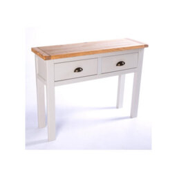 Cabinet Bits Argenta Light Grey 2 Drawer Console Table Brass Cup Handle - thumbnail 2