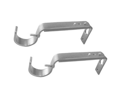 Homeelabador 2X Extendable Curtain Pole Brackets Silver Colour To Fit 19mm Diameter Curtain Poles