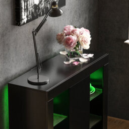 Lassic Vida Designs Azura Black 1 Door Large Led Sideboard Storage Cabinet Cupboard - thumbnail 4