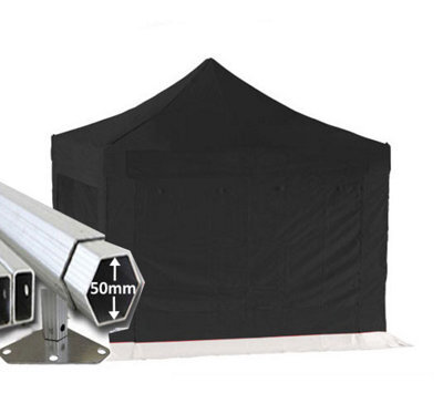 Crocodile Trading 4M X 4M Extreme 50 Commercial Instant Shelter Pop Up Gazebos Frame, Canopy & Sides - Black - image 1
