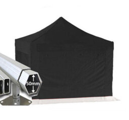Crocodile Trading 4M X 4M Extreme 50 Commercial Instant Shelter Pop Up Gazebos Frame, Canopy & Sides - Black - thumbnail 1