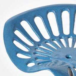 Homescapes Vintage Style Metal Blue Adjustable Tractor Seat Bar Stool - thumbnail 6