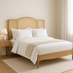 Home Treats Small Double Wooden Rattan Bed Frame Furniture - thumbnail 7