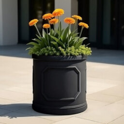Idealist™ (Dia) 41Cm Plant Pot, Charcoal Grey Reinforced Stone Chelsea Cylinder Planter, Outdoor Plant Pot W45 H45 Cm, 71L - thumbnail 6