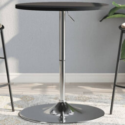 Berkfield Bar Table Black 60X60X90 Cm Engineered Wood And Chromed Steel