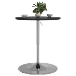 Berkfield Bar Table Black 60X60X90 Cm Engineered Wood And Chromed Steel - thumbnail 4