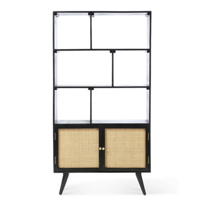 Desser Manhattan Large Mango Wood Bookcase In Black (H160Cm X W85Cm X D40Cm) - image 1