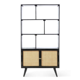 Desser Manhattan Large Mango Wood Bookcase In Black (H160Cm X W85Cm X D40Cm) - thumbnail 1