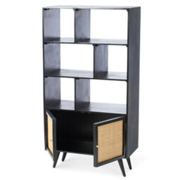 Desser Manhattan Large Mango Wood Bookcase In Black (H160Cm X W85Cm X D40Cm) - thumbnail 2