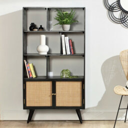 Desser Manhattan Large Mango Wood Bookcase In Black (H160Cm X W85Cm X D40Cm) - thumbnail 4