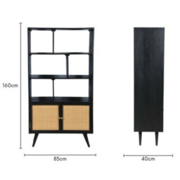 Desser Manhattan Large Mango Wood Bookcase In Black (H160Cm X W85Cm X D40Cm) - thumbnail 6