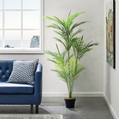Living And Home Artificial Plant House Plant Indoor Decorative Plant Palm Tree In Black Pot 150 Cm - image 1