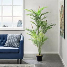 Living And Home Artificial Plant House Plant Indoor Decorative Plant Palm Tree In Black Pot 150 Cm - thumbnail 1