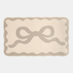 Ohs Bow Velvet Bath Mat Soft Absorbent Shower Rug - thumbnail 3