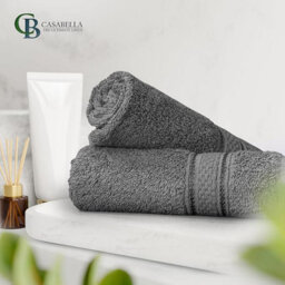 Casabella 12 Pack Flannel Face Cloth - 100% Cotton Face Towels Soft & Absorbent Super Quality Washcloths - thumbnail 6