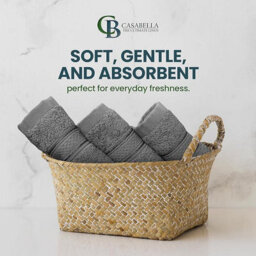 Casabella 12 Pack Flannel Face Cloth - 100% Cotton Face Towels Soft & Absorbent Super Quality Washcloths - thumbnail 5