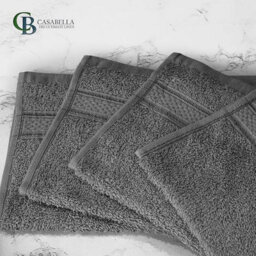 Casabella 12 Pack Flannel Face Cloth - 100% Cotton Face Towels Soft & Absorbent Super Quality Washcloths - thumbnail 7