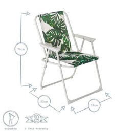 Harbour Housewares 2 Piece Folding Beach Furniture Set - Banana Leaf - thumbnail 3