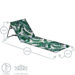 Harbour Housewares 2 Piece Folding Beach Furniture Set - Banana Leaf - thumbnail 4