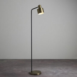 Luminosa Lighting Luminosa Mayfield Task Floor Lamp Matt Antique Brass Plate, Matt Black - thumbnail 2