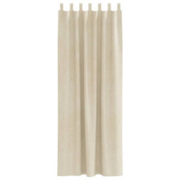 Berkfield Blackout Curtains With Hanging Loops 2 Pcs Cream Velvet - thumbnail 3