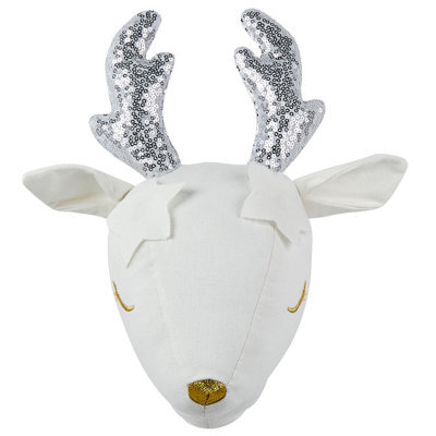 Beliani Kids Wall Decor Roe Deer Suzy Cotton 29 Cm White - image 1