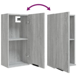 Walplus Wall-Mounted Bathroom Cabinet Grey Sonoma 32X20X67 Cm - thumbnail 9