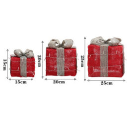 Darphe Light-Up Square Christmas Gift Box (3 Pieces) With Lights And Sparkling Decorations - thumbnail 9