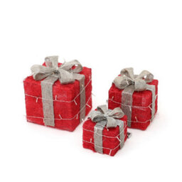 Darphe Light-Up Square Christmas Gift Box (3 Pieces) With Lights And Sparkling Decorations - thumbnail 4
