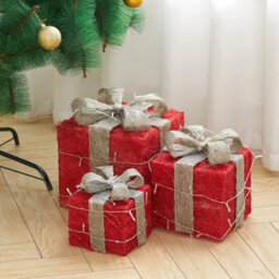 Darphe Light-Up Square Christmas Gift Box (3 Pieces) With Lights And Sparkling Decorations - thumbnail 1
