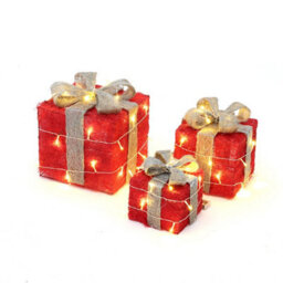 Darphe Light-Up Square Christmas Gift Box (3 Pieces) With Lights And Sparkling Decorations - thumbnail 5