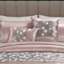 Embroidery Duvet Cover Set Luxury Bedding With Matching Pillowcases Pink - thumbnail 2