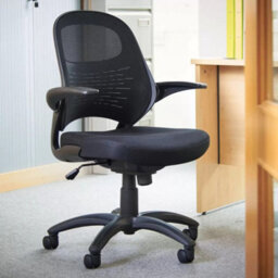 Xample Orion Fabric Mesh Operator Chair Black Adjustable Height Pivot Arms Breathable Back Ergonomic Office Task Chair - thumbnail 2