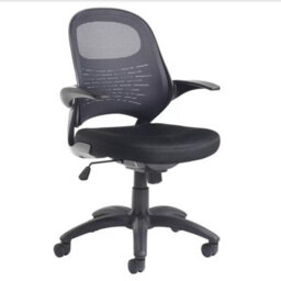 Xample Orion Fabric Mesh Operator Chair Black Adjustable Height Pivot Arms Breathable Back Ergonomic Office Task Chair - thumbnail 1