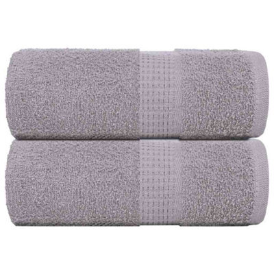 Berkfield Guest Towels 2 Pcs Grey 30X50 Cm 360 Gsm 100% Cotton - image 1