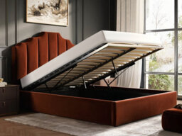 Flair Margot Ottoman Bed Burnt Orange Velvet Double - thumbnail 2