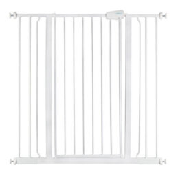 Safetots Extra Tall Metal Safety Gate Pressure Fit, 100.8Cm - 108.4Cm, White, 104Cm In Height, Extra Tall Baby Gate - thumbnail 1