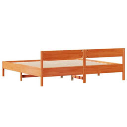 Berkfield Bed Frame Without Mattress Wax Brown 200X200 Cm Solid Wood Pine - thumbnail 8
