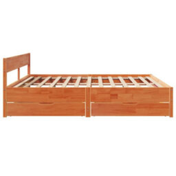 Berkfield Bed Frame Without Mattress Wax Brown 200X200 Cm Solid Wood Pine - thumbnail 7