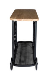 Marvik Industrial Reclaimed Metal Wheel Base And Wood Console / Hall Table - thumbnail 3