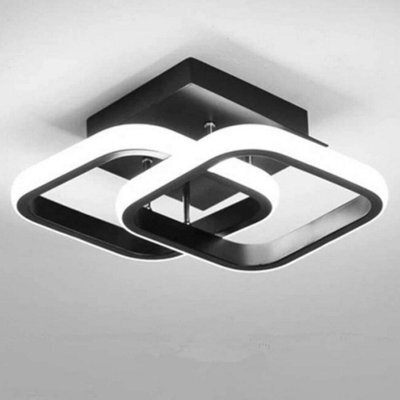 Black Modern Led Ceiling Light Chandelier Pendant Lamp Bedroom Living Room - image 1