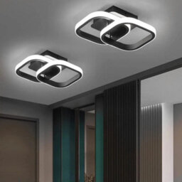 Black Modern Led Ceiling Light Chandelier Pendant Lamp Bedroom Living Room - thumbnail 4