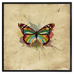 "Andrew Lee Butterfly & Paint Splats (Picutre Frame) / 12X12"" / Brown" - thumbnail 6