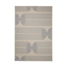 Melrose Eden Multi Patterned Arc Design Indoor Outdoor Navy 3mm Pile Height Medium Area Rug - 120/170Cm - thumbnail 5