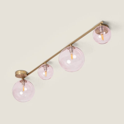 Edit Amatler 4 Light Flush Ceiling Light Pink - image 1