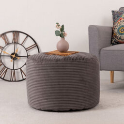 icon Milano Beanbag Footstool Corduroy Charcoal - thumbnail 2