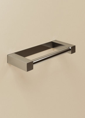 Cosmic Toilet Roll Holder, Silver Gloss, Wall-Mounted, 7,5 Cm. Collection Metric - image 1