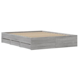 Berkfield Bed Frame With Drawers Without Mattress Grey Sonoma 140X200 Cm - thumbnail 8