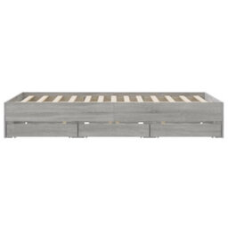 Berkfield Bed Frame With Drawers Without Mattress Grey Sonoma 140X200 Cm - thumbnail 7